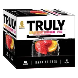 Truly Spiked & Sparkling Truly Strawberry Lemonade Hard Seltzer - 6pk/12 fl oz Slim Cans