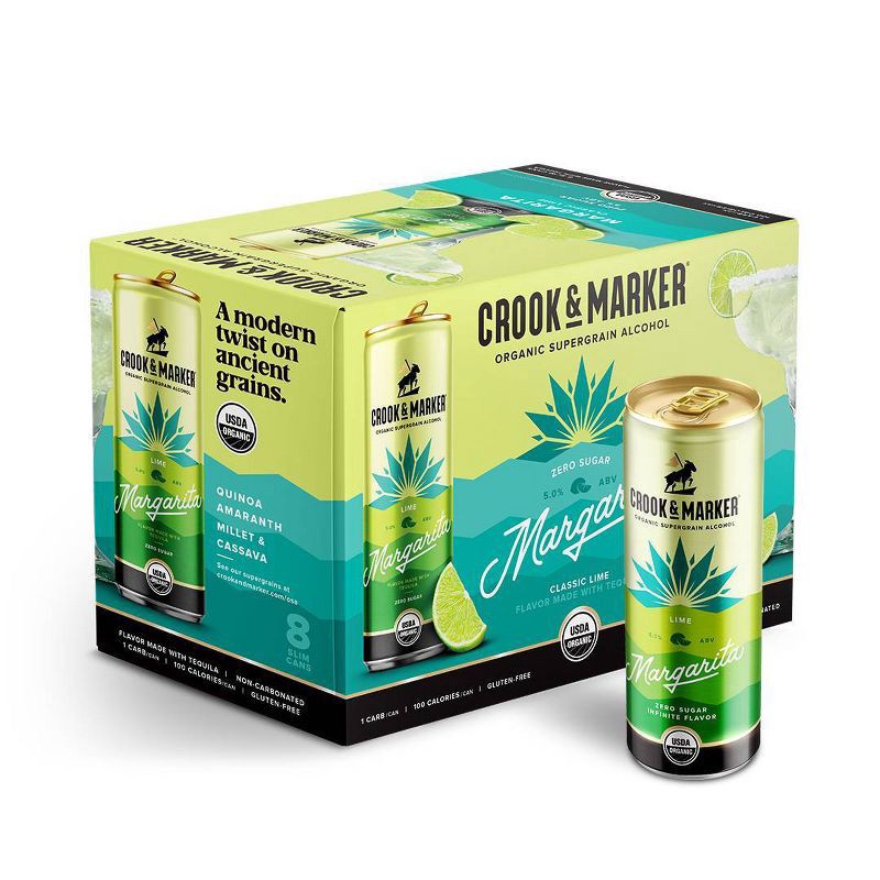 slide 1 of 8, Crook & Marker Lime Margarita - 8pk/11.5 fl oz Cans, 8 ct, 11.5 fl oz