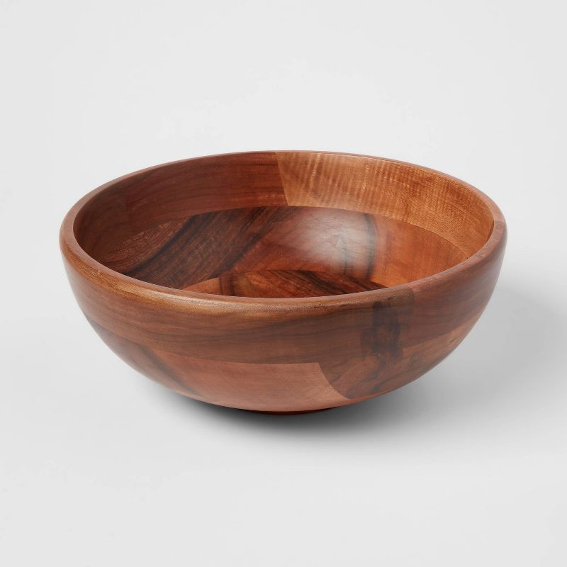slide 1 of 3, 77oz Wood Medium Serving Bowl - Threshold™, 77 oz