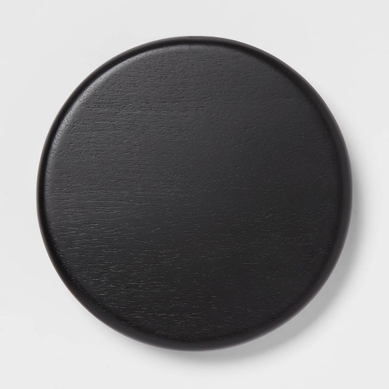 slide 3 of 3, 8" Acacia Modern Elevated Trivet Black - Threshold™, 1 ct