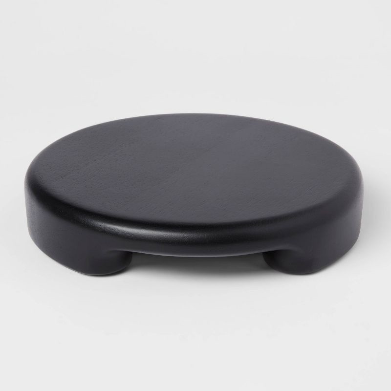slide 1 of 3, 8" Acacia Modern Elevated Trivet Black - Threshold™, 1 ct