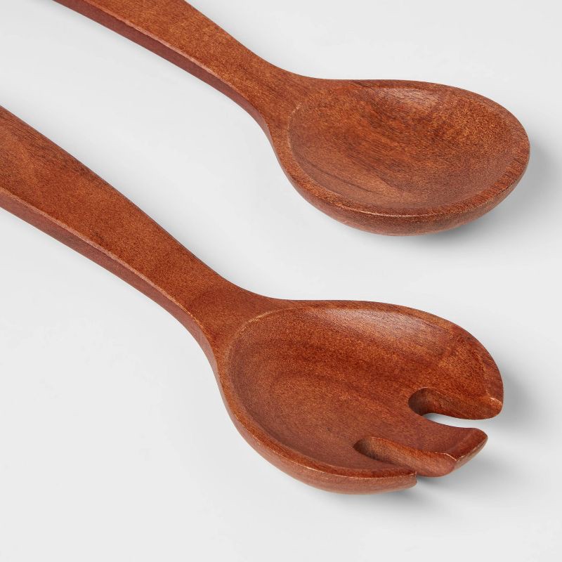 slide 3 of 3, 2pc Wood Signature Serving Utensils Set - Threshold™, 2 ct