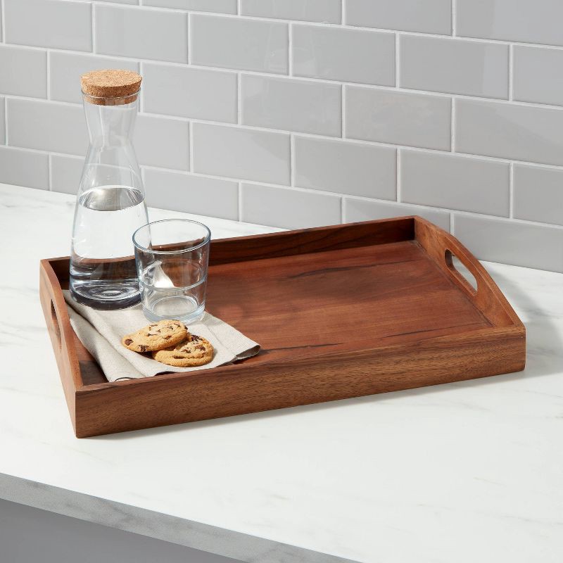 slide 2 of 3, 20" x 13" Wood Signature Serving Tray - Threshold™, 1 ct