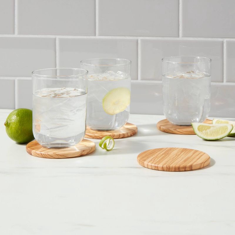 slide 2 of 3, 4pk Olivewood Coasters - Threshold™, 4 ct