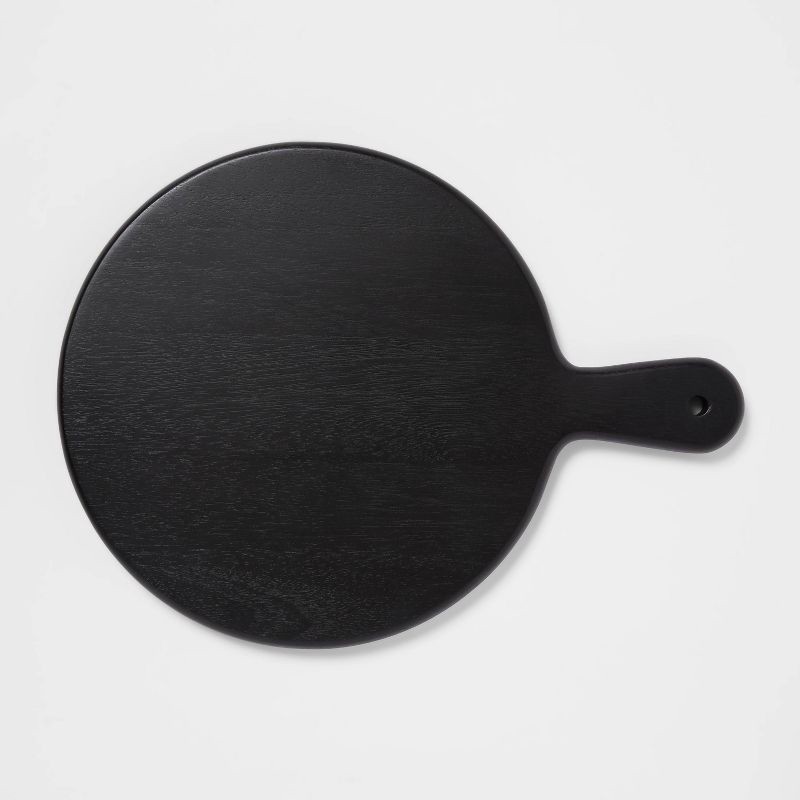 slide 3 of 3, 16" x 12" Acacia Modern Serving Board Black - Threshold™, 1 ct