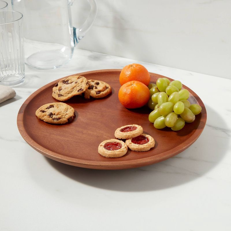 slide 2 of 3, 13.5" Wood Signature Round Lazy Susan - Threshold™, 1 ct