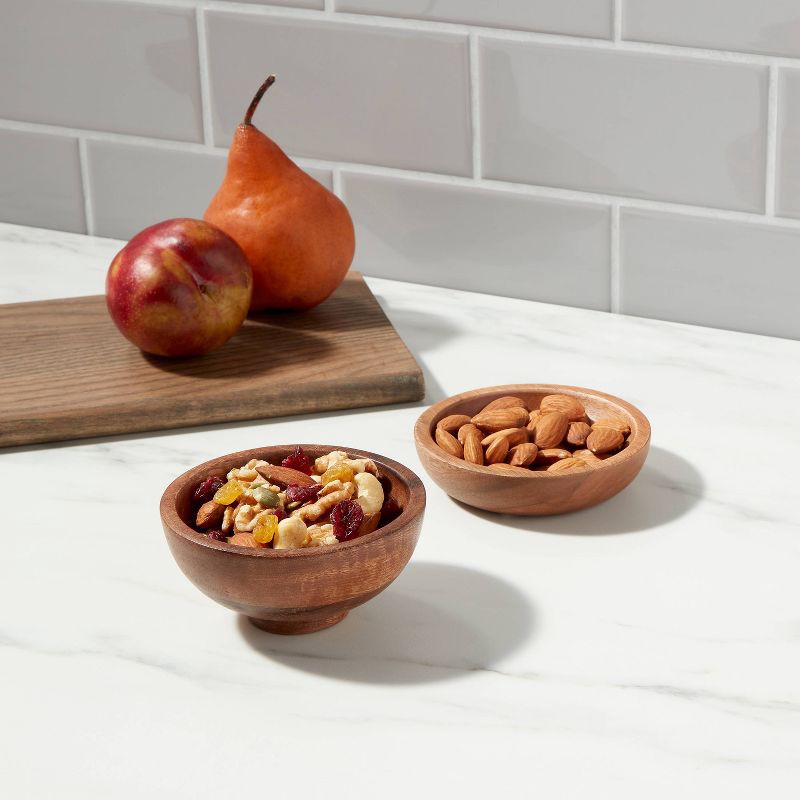 slide 2 of 3, 4oz Wood Mini Serving Bowl - Threshold™, 4 oz
