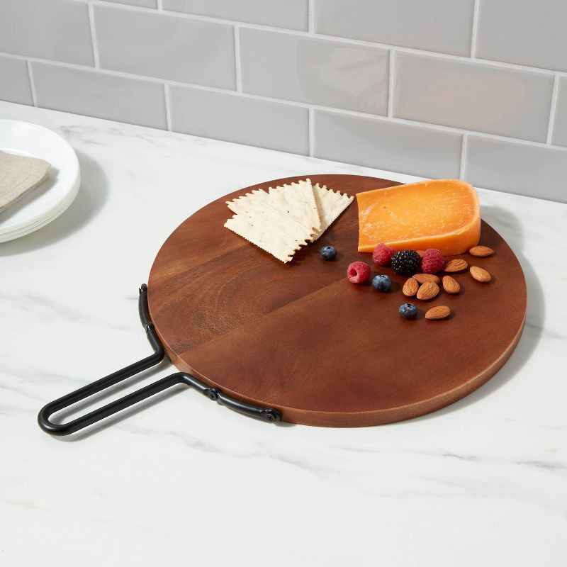 slide 2 of 3, 18" x 13" Wood Round Serving Board - Threshold™, 1 ct