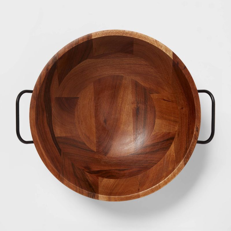 slide 3 of 3, 123oz Wood Serving Bowl Black - Threshold™, 123 oz