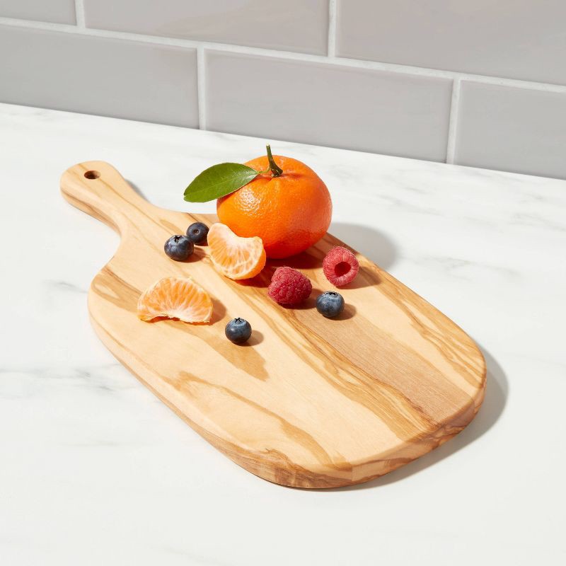 slide 2 of 3, 11" x 5" Olivewood Small Serving Board - Threshold™, 1 ct