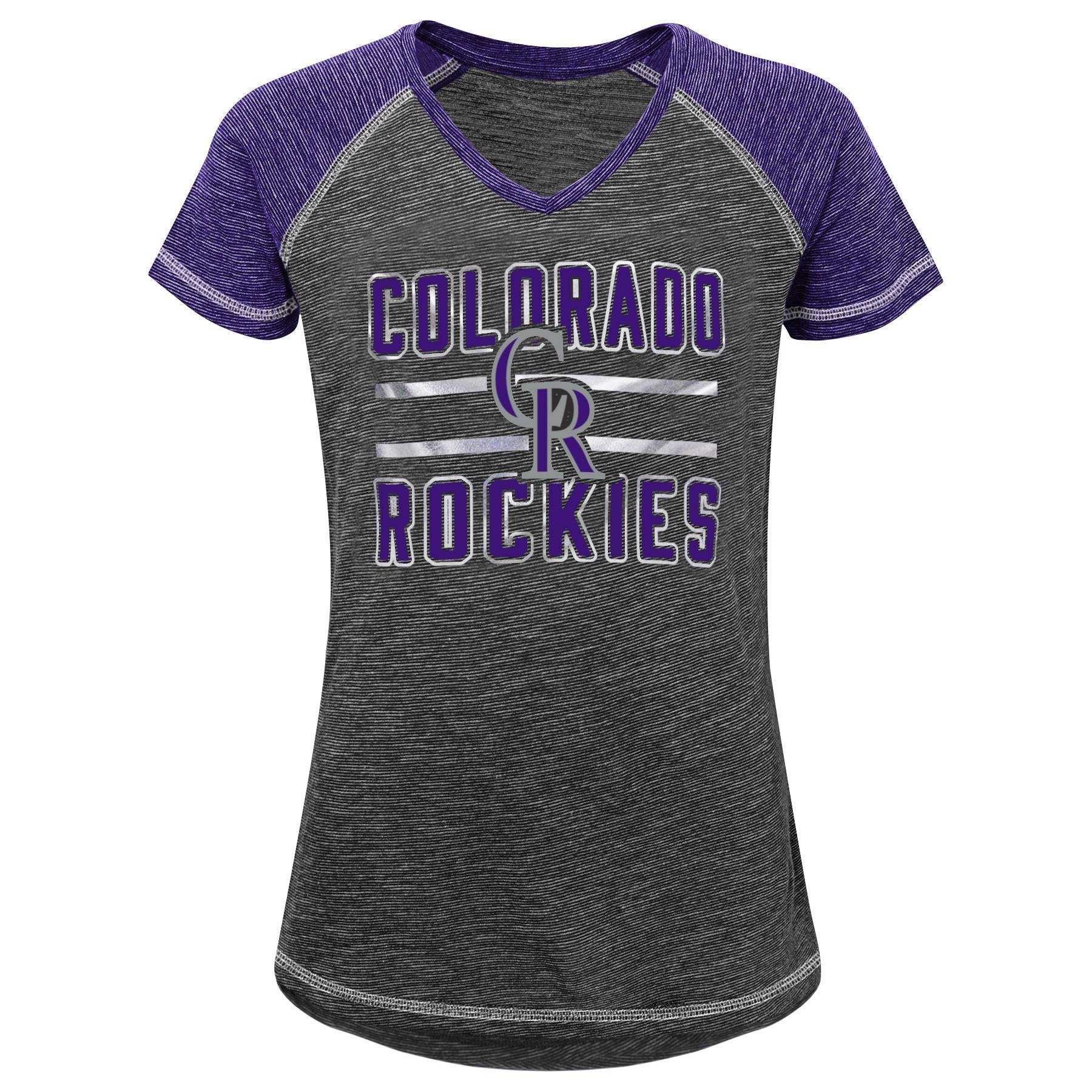 MLB Colorado Rockies Girls' Crew Neck T-Shirt - XS