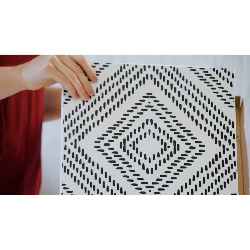 slide 5 of 9, RoomMates Santorini Peel & Stick Floor Tiles Black & White, 1 ct