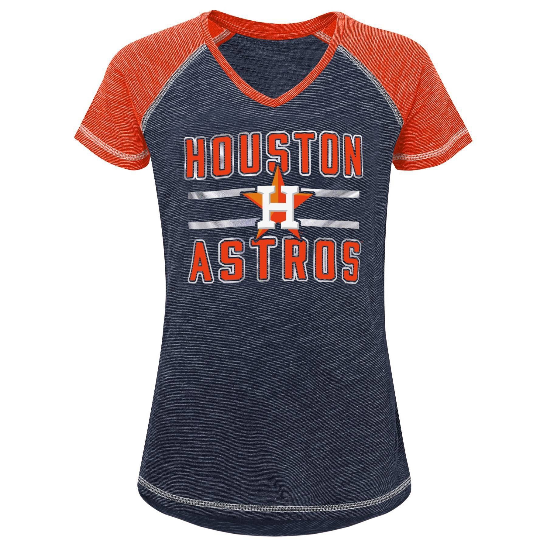 slide 1 of 1, MLB Houston Astros Girls' V-Neck Fashion T-Shirt - XL, 1 ct