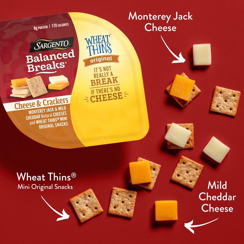 slide 3 of 7, Sargento Balanced Breaks Cheese & Mini Wheat Thin Crackers - 4.5oz/3ct, 3 ct; 4.5 oz