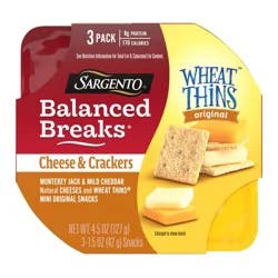 Sargento Balanced Breaks Cheese & Mini Wheat Thin Crackers - 4.5oz/3ct
