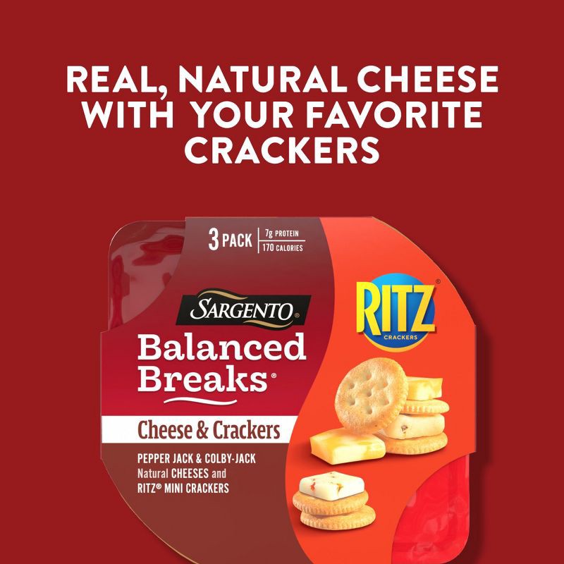 slide 5 of 7, Sargento Balanced Breaks Cheese & Mini Ritz Crackers - 4.5oz/3ct, 3 ct; 4.5 oz