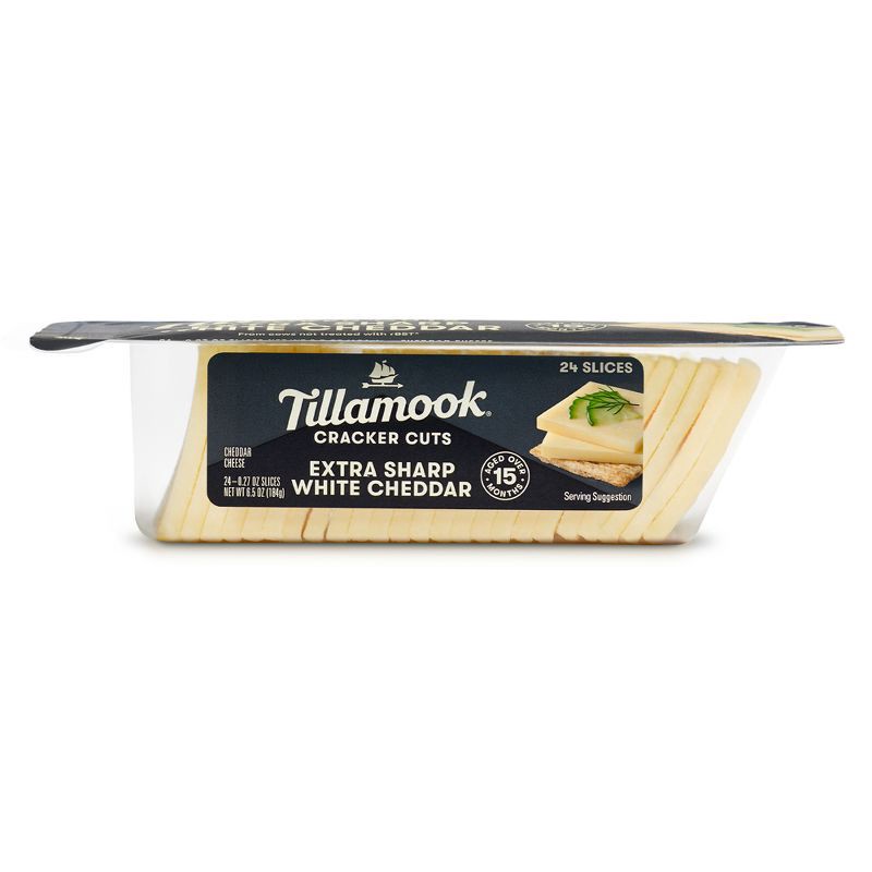 slide 1 of 4, Tillamook Extra Sharp White Cheddar Cracker Cut Cheese - 6.5oz/24 slices, 6.5 oz