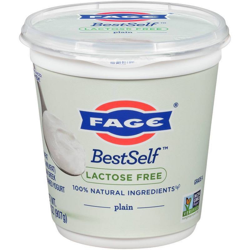 slide 2 of 3, FAGE BestSelf Lactose Free Low Fat Plain Greek Yogurt - 17g Protein 32oz, 17 gram, 32 oz
