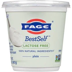 FAGE BestSelf Lactose Free Low Fat Plain Greek Yogurt - 17g Protein 32oz