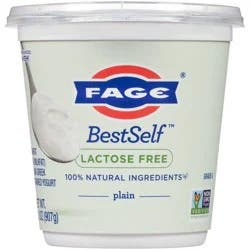 FAGE BestSelf Lactose Free Low Fat Plain Greek Yogurt - 17g Protein 32oz