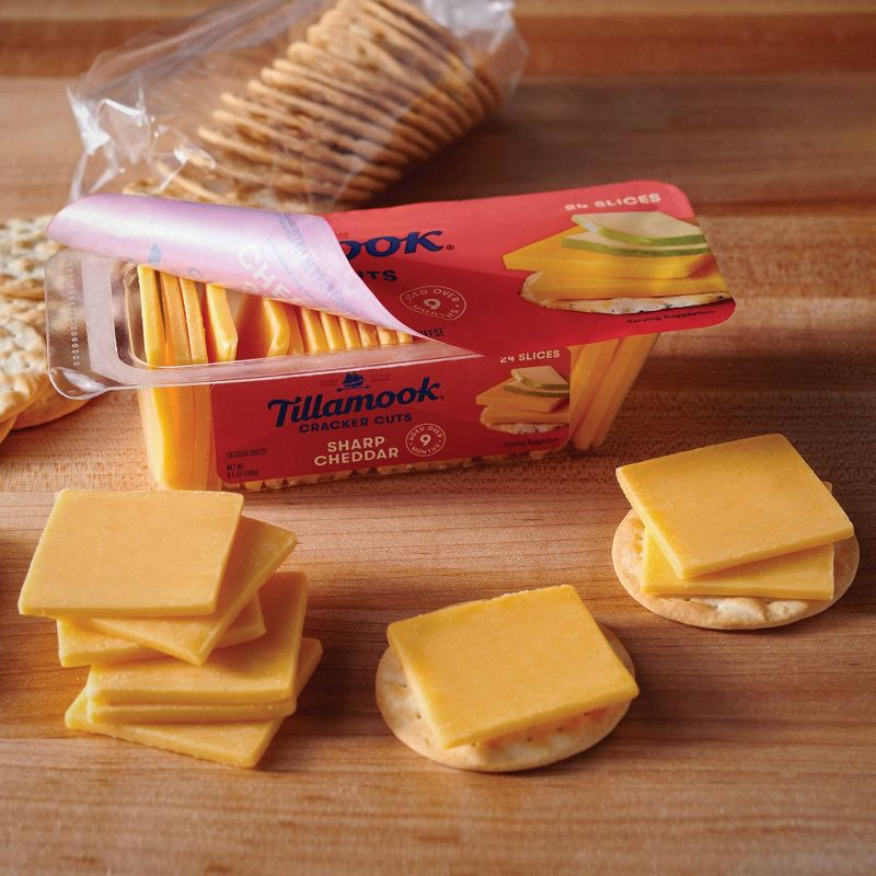 slide 3 of 6, Tillamook Sharp Cheddar Cracker Cut Cheese - 6.5oz/24 slices, 6.5 oz