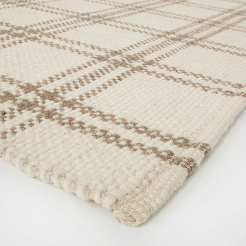 slide 2 of 4, Threshold designed w/Studio McGee 5'x7' Cottonwood Handwoven Plaid Wool/Cotton Area Rug Cream/Tan - Threshold™ designed with Studio McGee: 5x7 Flat Pile Indoor Rug, 1 ct