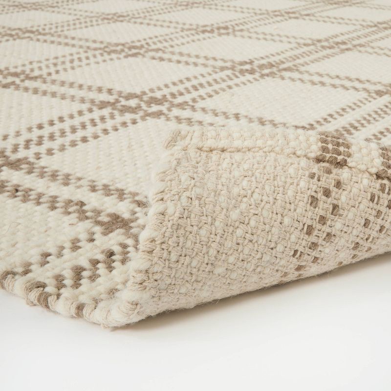 slide 3 of 4, Threshold designed w/Studio McGee 5'x7' Cottonwood Handwoven Plaid Wool/Cotton Area Rug Cream/Tan - Threshold™ designed with Studio McGee: 5x7 Flat Pile Indoor Rug, 1 ct