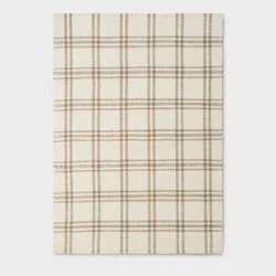 Threshold designed w/Studio McGee 5'x7' Cottonwood Handwoven Plaid Wool/Cotton Area Rug Cream/Tan - Threshold™ designed with Studio McGee: 5x7 Flat Pile Indoor Rug