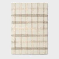 Threshold designed w/Studio McGee 5'x7' Cottonwood Handwoven Plaid Wool/Cotton Area Rug Cream/Tan - Threshold™ designed with Studio McGee: 5x7 Flat Pile Indoor Rug