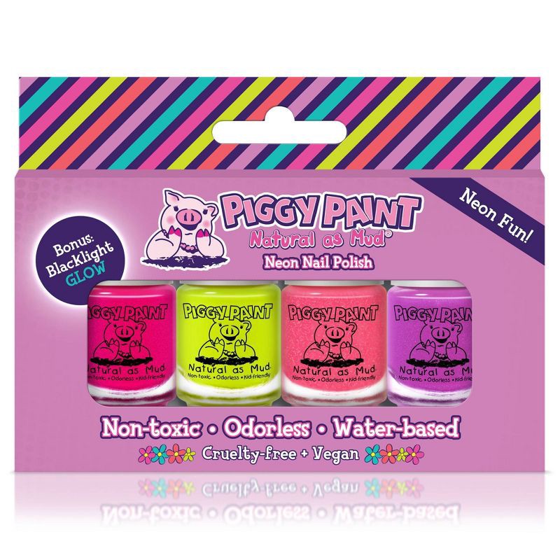 slide 1 of 13, Piggy Paint Nail Polish Set - Neon - 4pk/0.48 fl oz, 4 ct, 0.48 fl oz