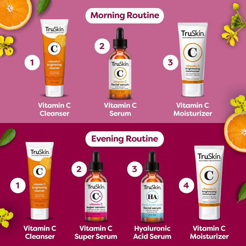 slide 5 of 8, TruSkin Vitamin C Super All-in-One Anti-Aging Face Serum with Niacinamide, Retinol, Hyaluronic Acid, Salicylic Acid and Squalane - 1 fl oz, 1 fl oz