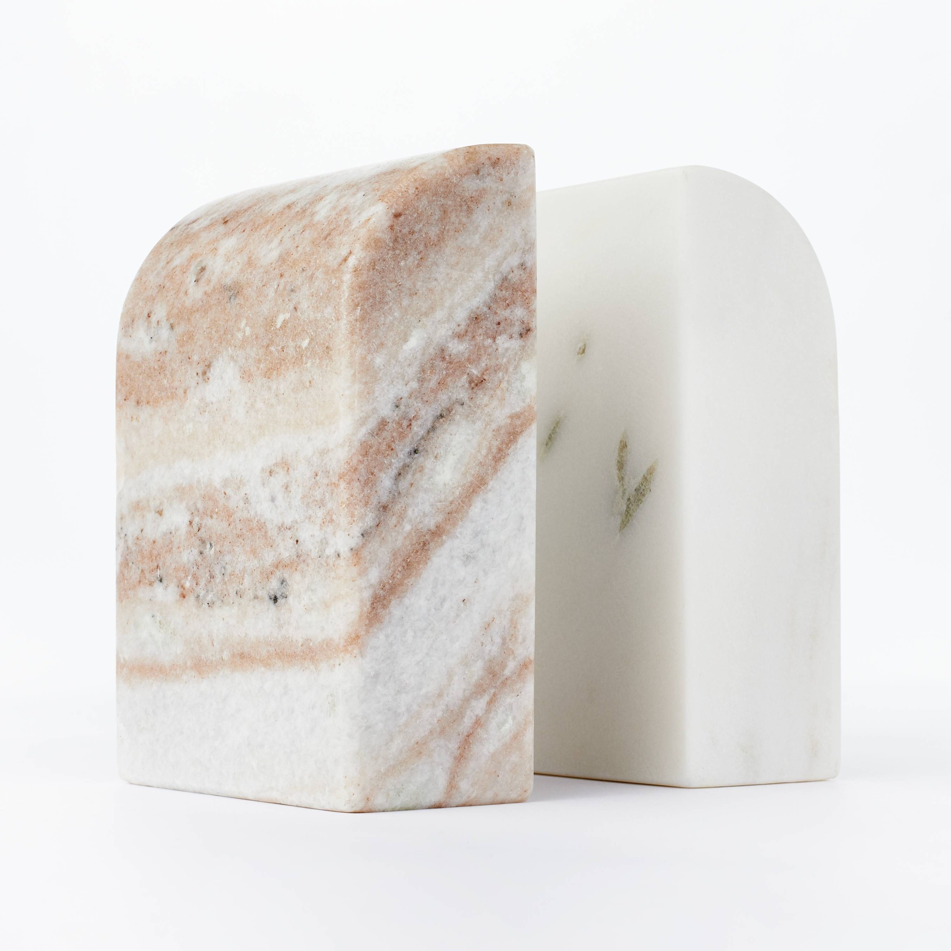 slide 1 of 4, Threshold designed w/Studio McGee 5" x 3.5" Marble Stone Bookends Natural/White - Threshold designed with Studio McGee, 1 ct