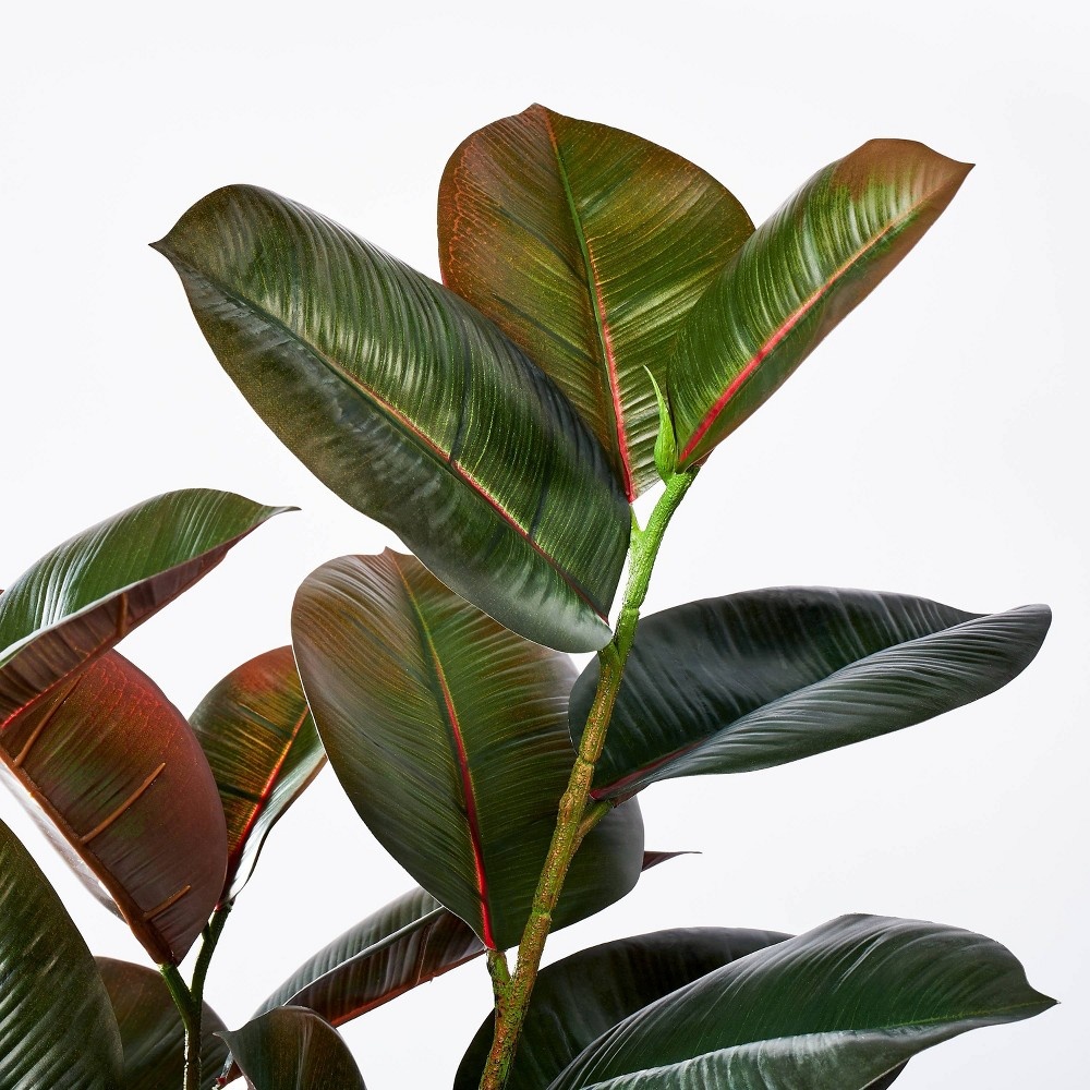 slide 3 of 5, Threshold designed w/Studio McGee 6" x 4.5" Artificial Rubber Plant in Ceramic Pot Purple - Threshold designed with Studio McGee, 1 ct