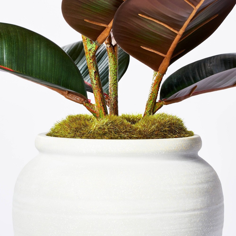 slide 4 of 5, Threshold designed w/Studio McGee 6" x 4.5" Artificial Rubber Plant in Ceramic Pot Purple - Threshold designed with Studio McGee, 1 ct