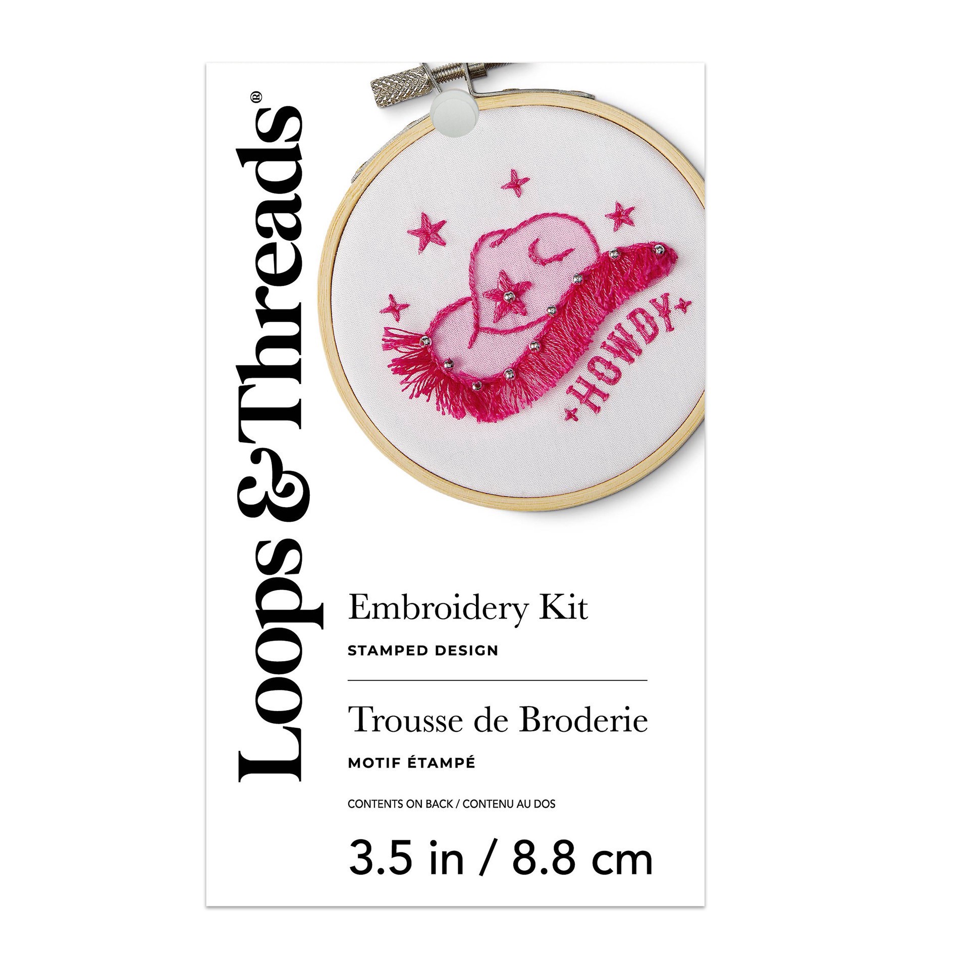 slide 4 of 4, 3.5" Cowboy Hat Embroidery Kit By Loops & Threads, 3.5 in