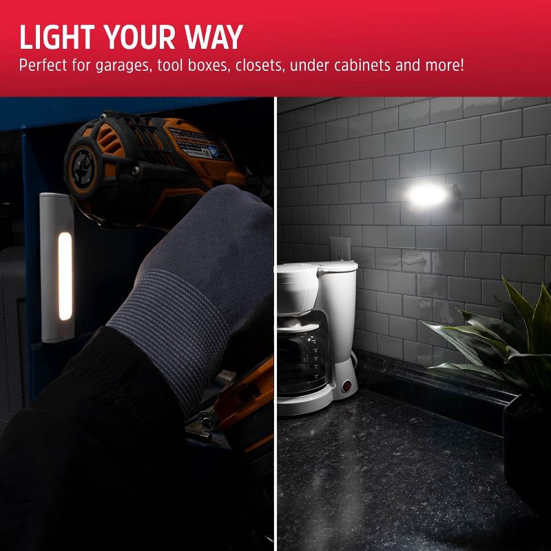 slide 13 of 15, Energizer LED Magnet Mount Stick Light Push Button: Magnetic Dimmable Cabinet Lamp, Battery-Powered, 40 Lumens, 1 ct