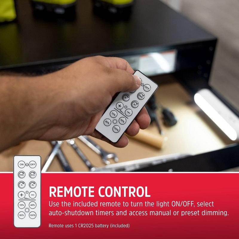 slide 5 of 10, Energizer 2pk Battery Operated LED Mini Light Bar with IR Remote: Stick-On, Remote Controlled, 4-Way Light Settings, 2 ct