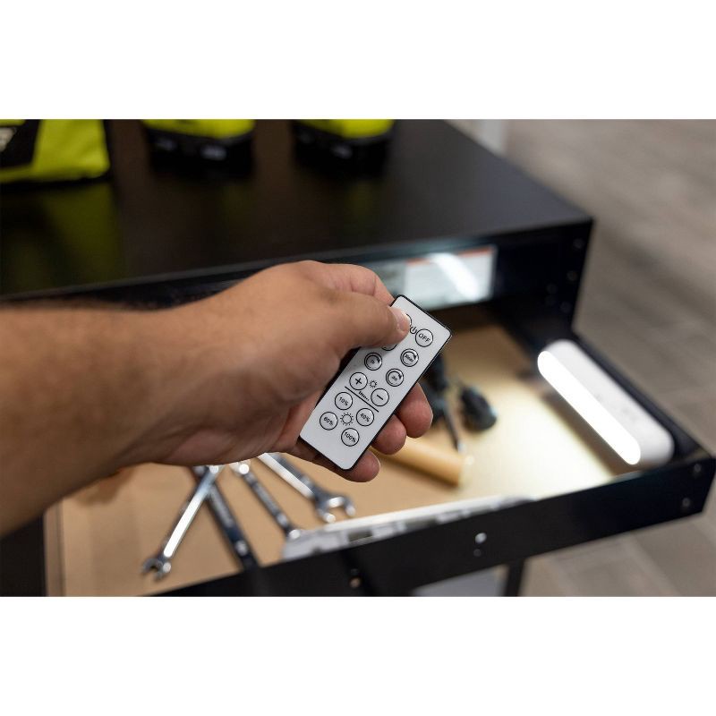 slide 9 of 10, Energizer 2pk Battery Operated LED Mini Light Bar with IR Remote: Stick-On, Remote Controlled, 4-Way Light Settings, 2 ct