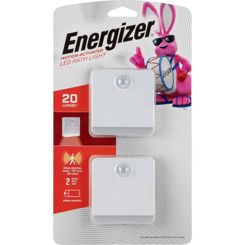 slide 1 of 9, Energizer 2pk Battery Operated LED Mini Path Light: Outdoor Pathway Lights, Battery-Powered, Plastic, On/Off Switch, 2 ct