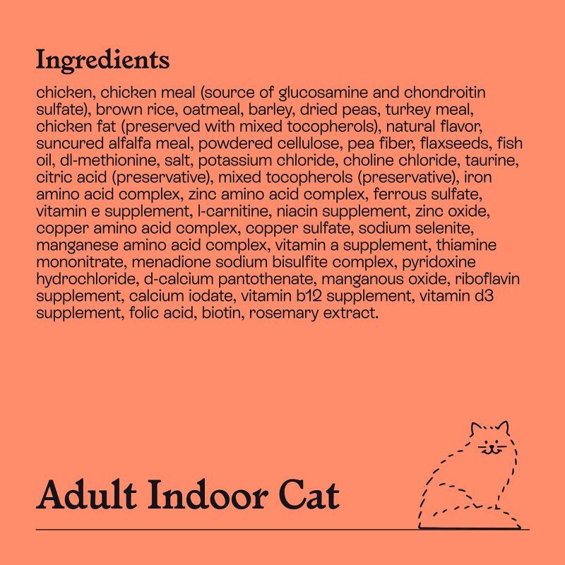 slide 6 of 8, Chicken and Brown Rice Recipe Adult Indoor Dry Cat Food - Kindfull™ 3lbs, 3 lb