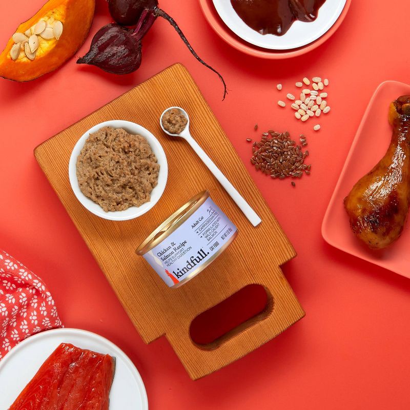 slide 2 of 5, Chicken and Salmon Pate Recipe for Healthy Digestion Wet Cat Food - Kindfull™ 3oz, 3 oz