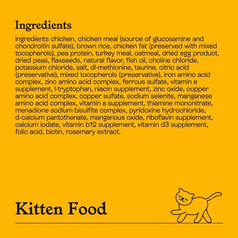 slide 6 of 8, Chicken and Brown Rice Kitten Dry Cat Food - 7lbs - Kindfull™, 7 lb