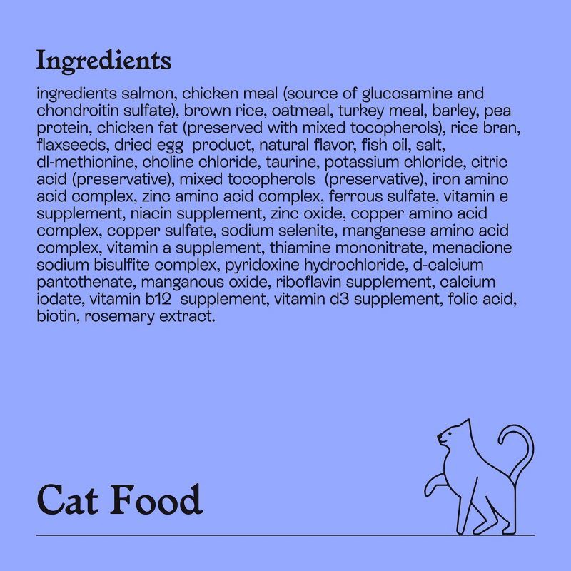 slide 6 of 8, Salmon and Brown Rice Recipe Flavor Dry Cat Food - Kindfull™ 3lbs, 3 lb