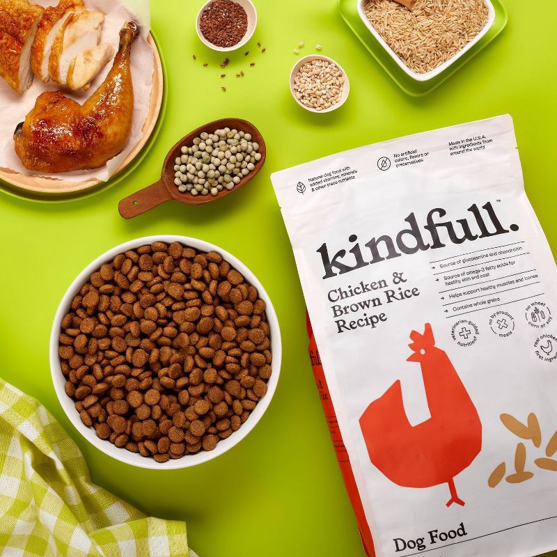 slide 2 of 8, Chicken and Brown Rice Recipe Dry Dog Food - 13lbs - Kindfull™, 13 lb