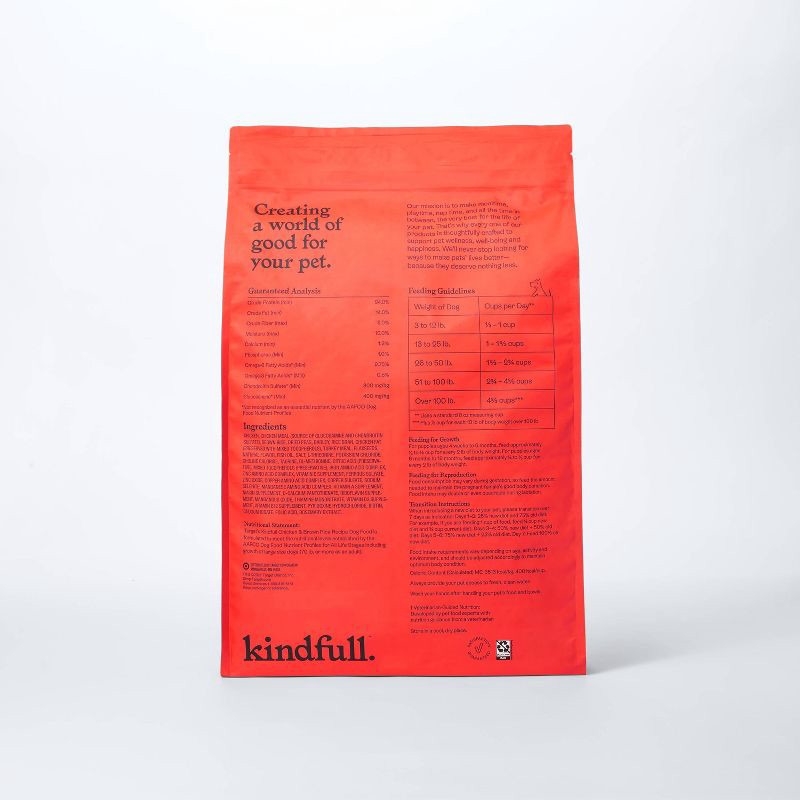 slide 3 of 8, Chicken and Brown Rice Recipe Dry Dog Food - 13lbs - Kindfull™, 13 lb