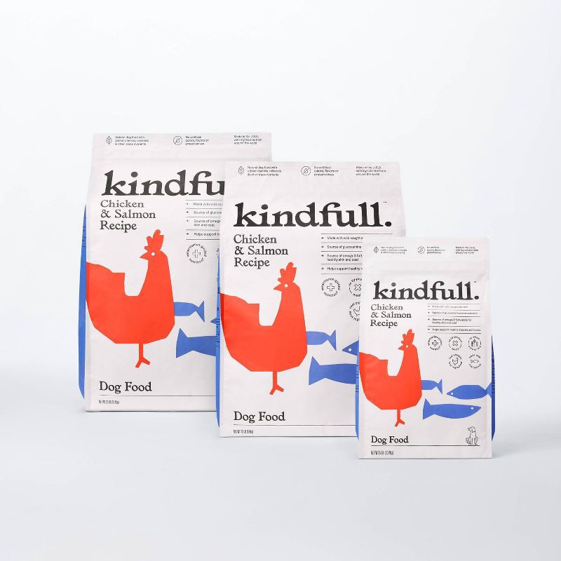 slide 4 of 8, Chicken and Salmon Recipe Dry Dog Food - 5lbs - Kindfull™, 5 lb