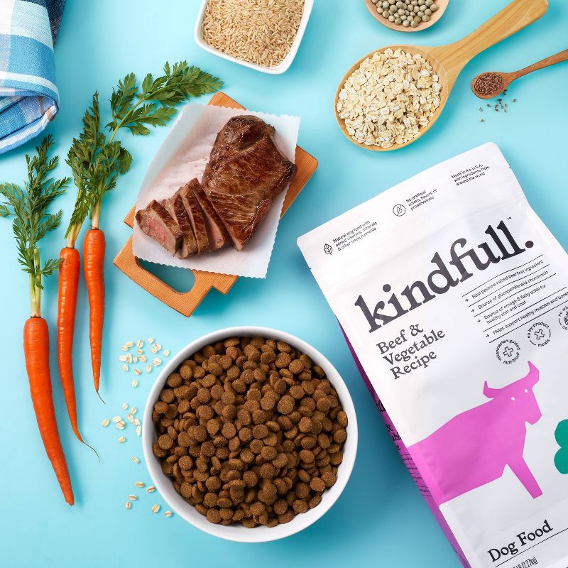 slide 2 of 8, Beef and Vegetable Recipe Dry Dog Food - 23lbs - Kindfull™, 23 lb