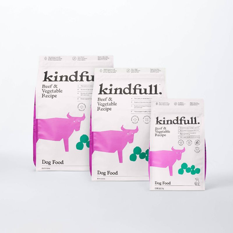 slide 4 of 8, Beef and Vegetable Recipe Dry Dog Food - 23lbs - Kindfull™, 23 lb