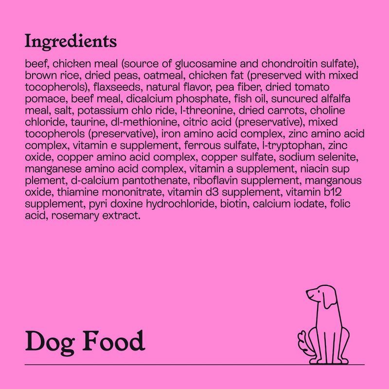slide 6 of 8, Beef and Vegetable Recipe Dry Dog Food - 23lbs - Kindfull™, 23 lb