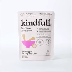 Beef Bone Broth Stew Wet Meal Topper for Dog and Cat Food - 3oz - Kindfull™